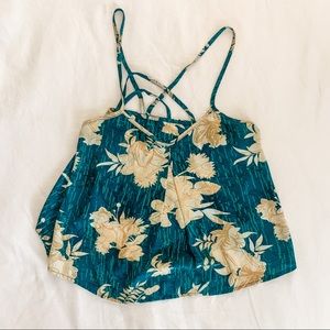 Flower Print Flowy Crop Top size small